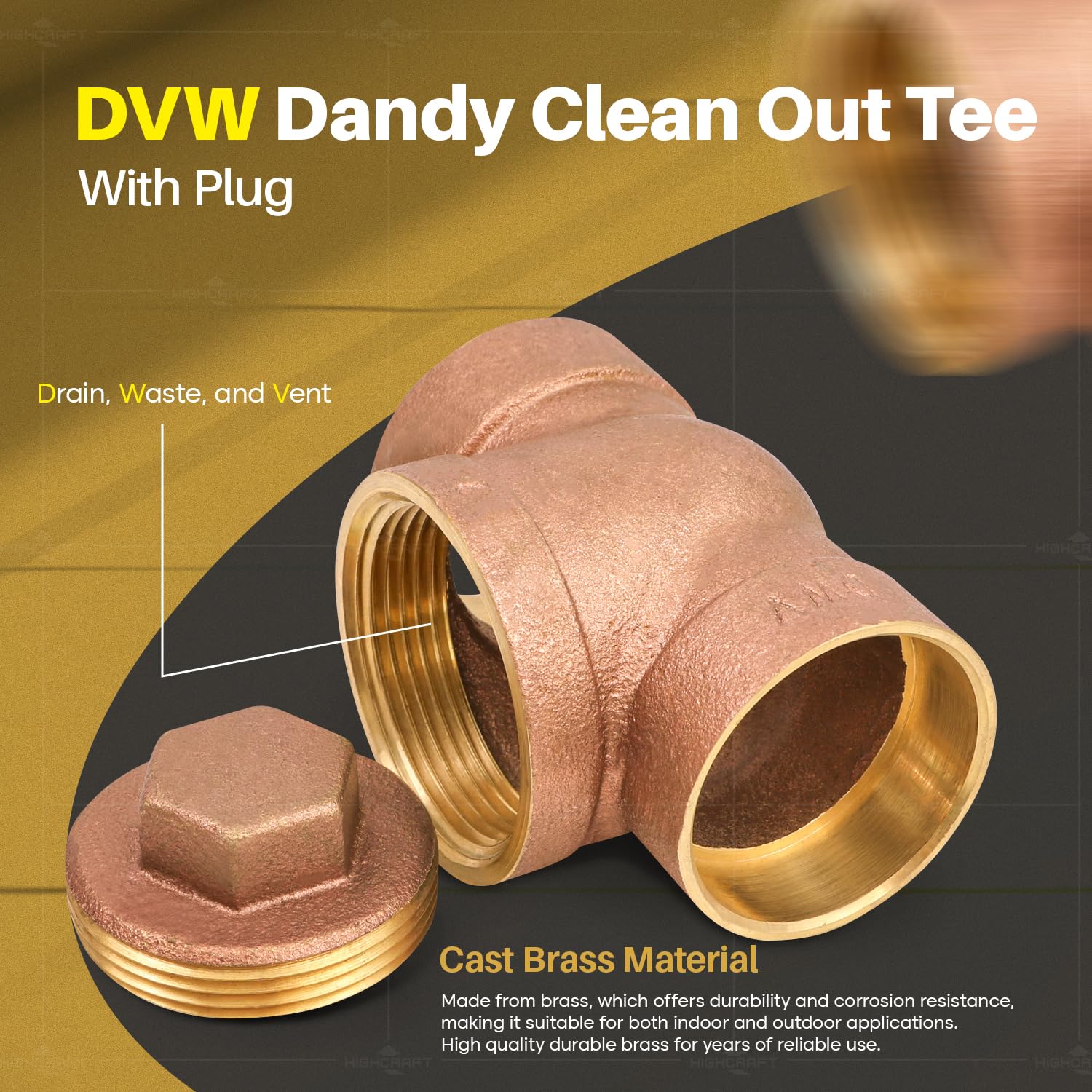 Amazon.com: Highcraft DWV Dandy Cleanout Tee with Plug 1-1/2